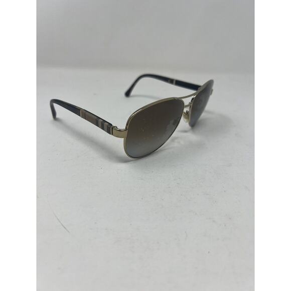 B 3080 1145/T5 BURBERRY Polished Gold/Gradient Brown Polarized 59-14 Aviator - Picture 1 of 7